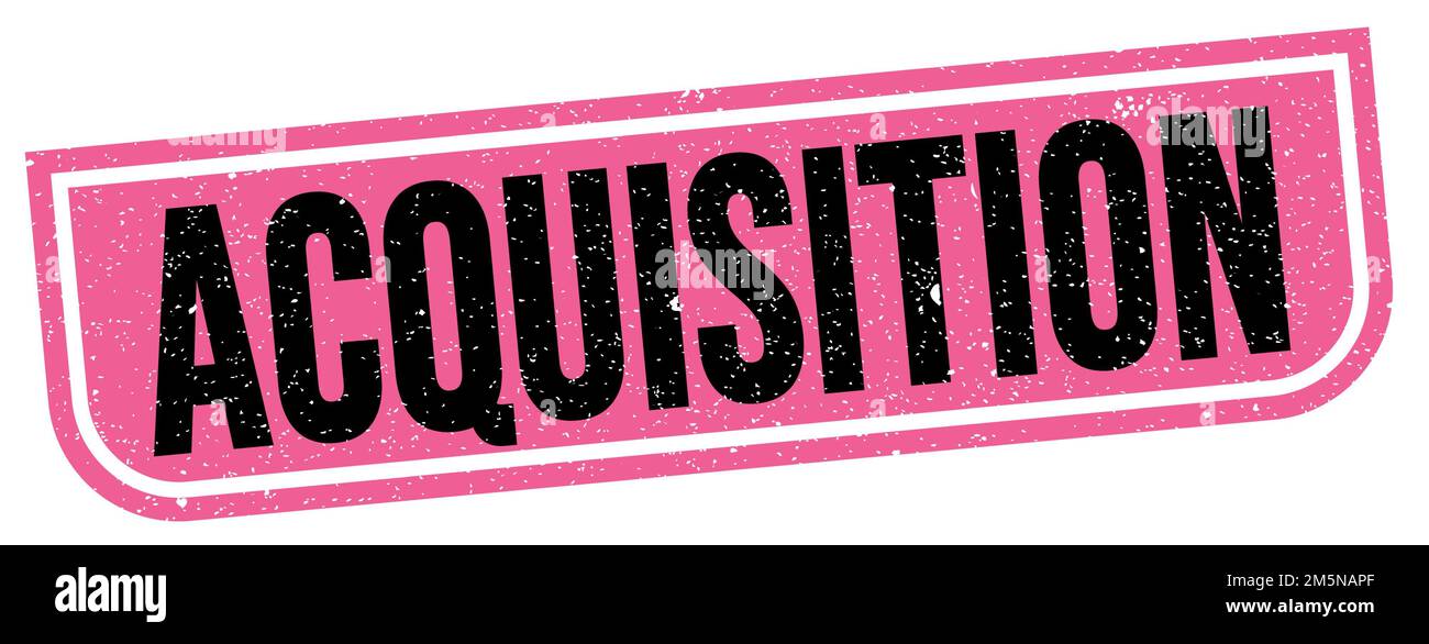 ACQUISITION text written on pink-black grungy stamp sign Stock Photo ...