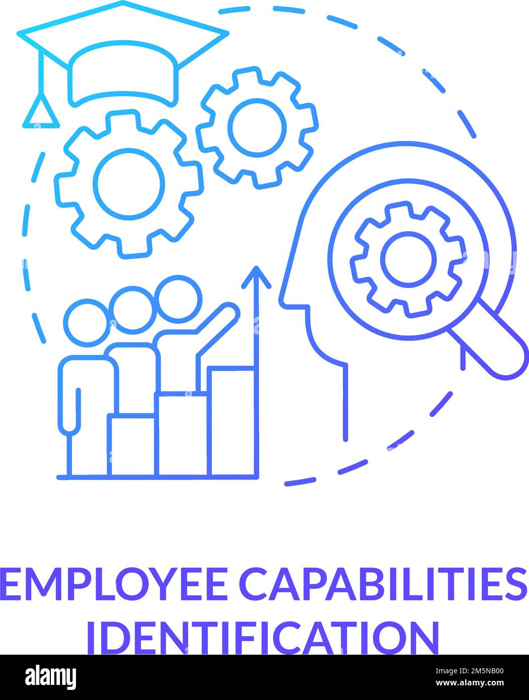 Employee capabilities identification blue gradient concept icon Stock ...