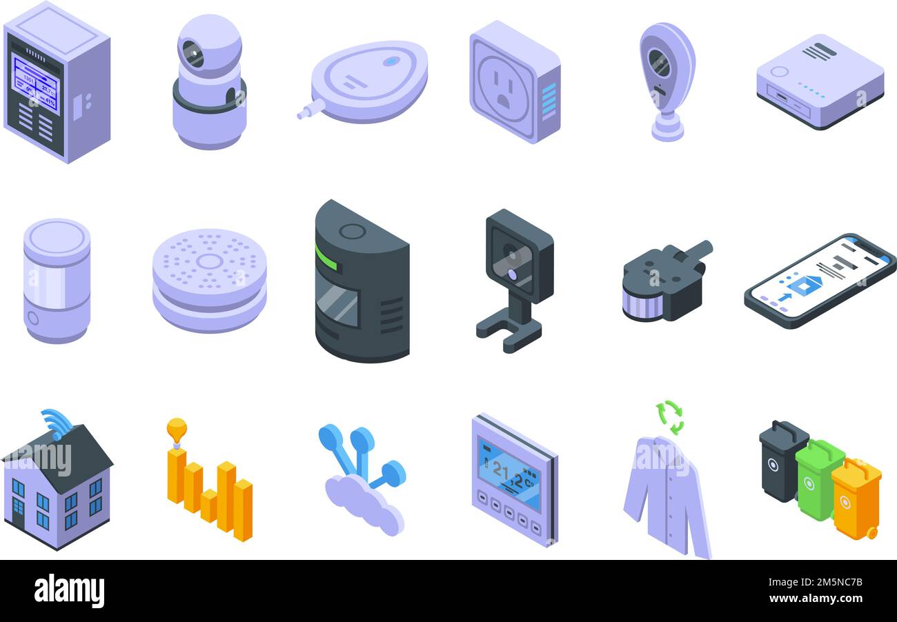 Smart consumption icons set. Isometric set of smart consumption vector ...