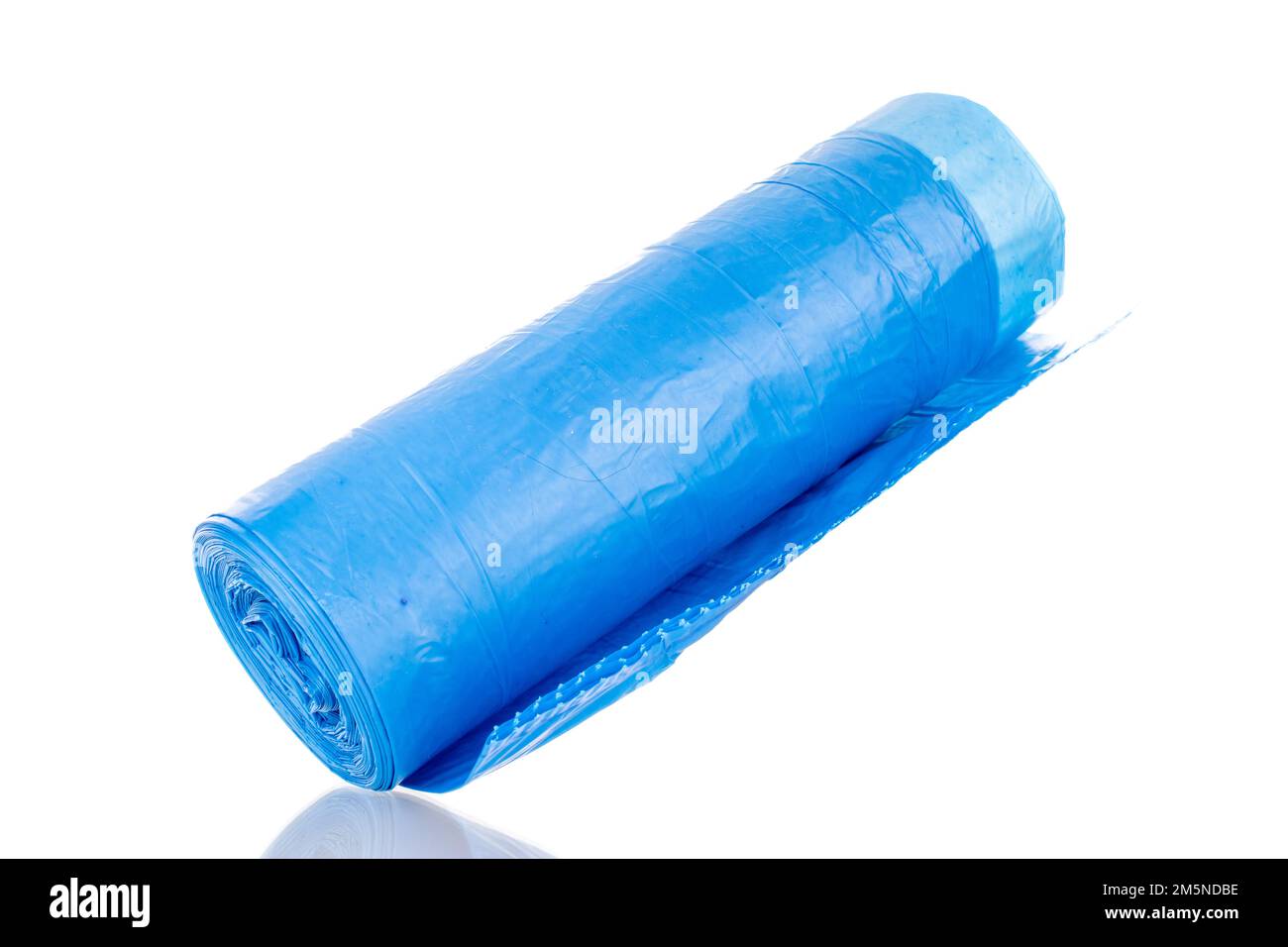 Plastic garbage bags, macro, isolated on white background Stock Photo