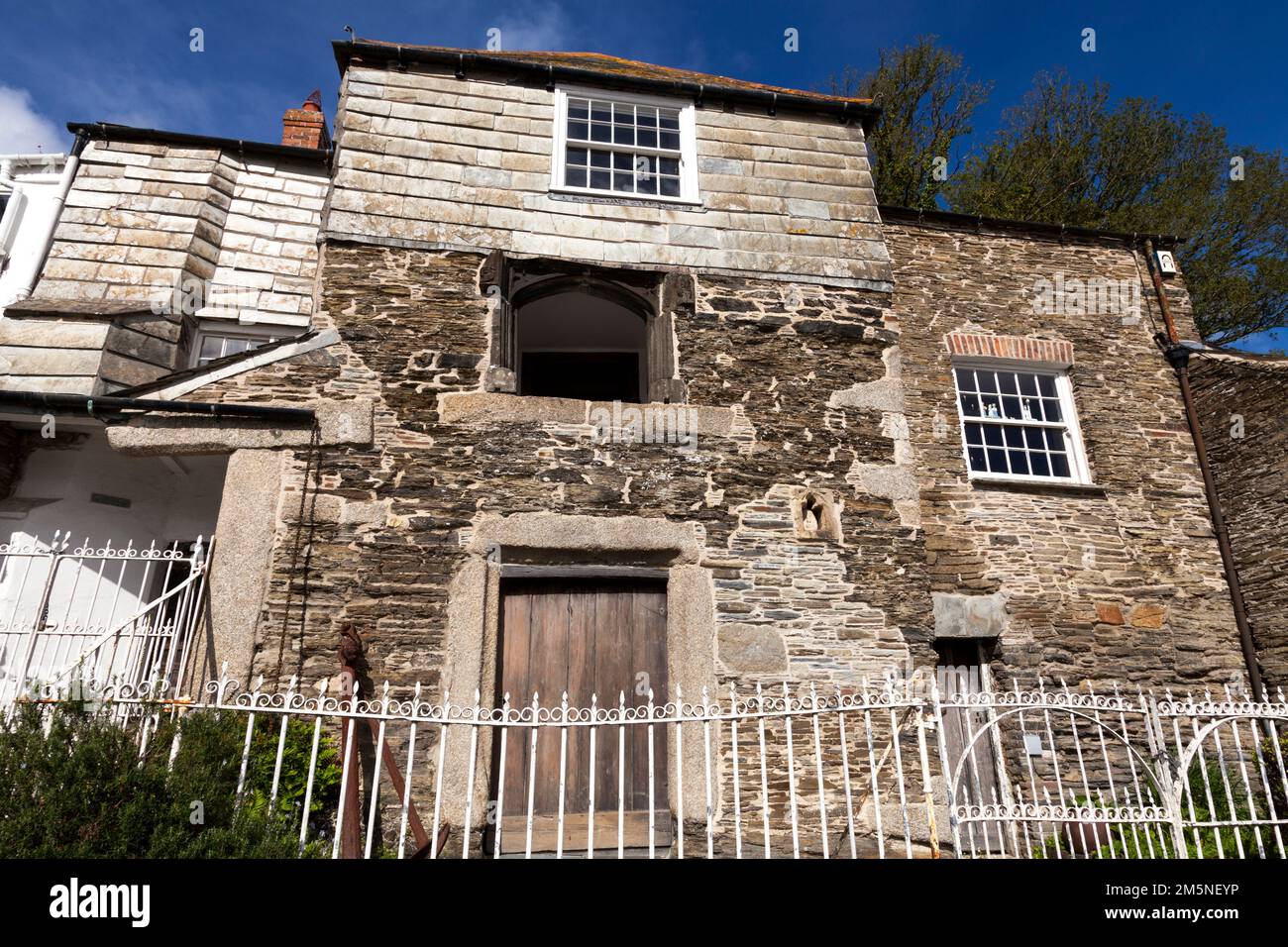 Abbey House on the North Quay at Padstow Harbour, Cornwall. Reputed to