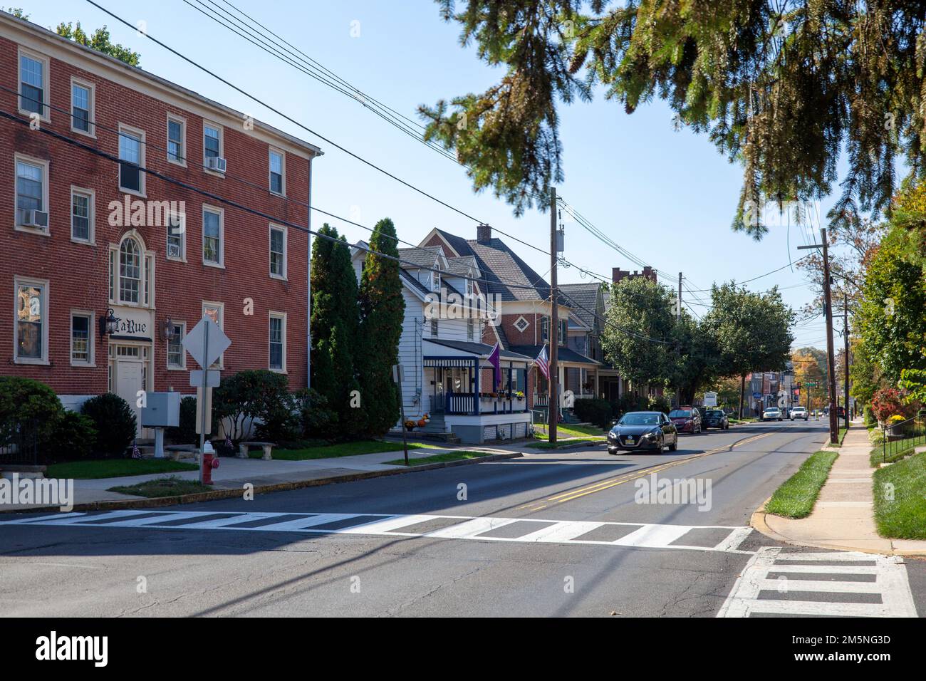 Washington Avenue in Newtown Pennsylvania, USA Stock Photo