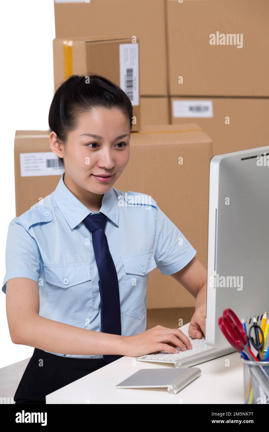 Logistics warehouse customer service staff Stock Photo Alamy