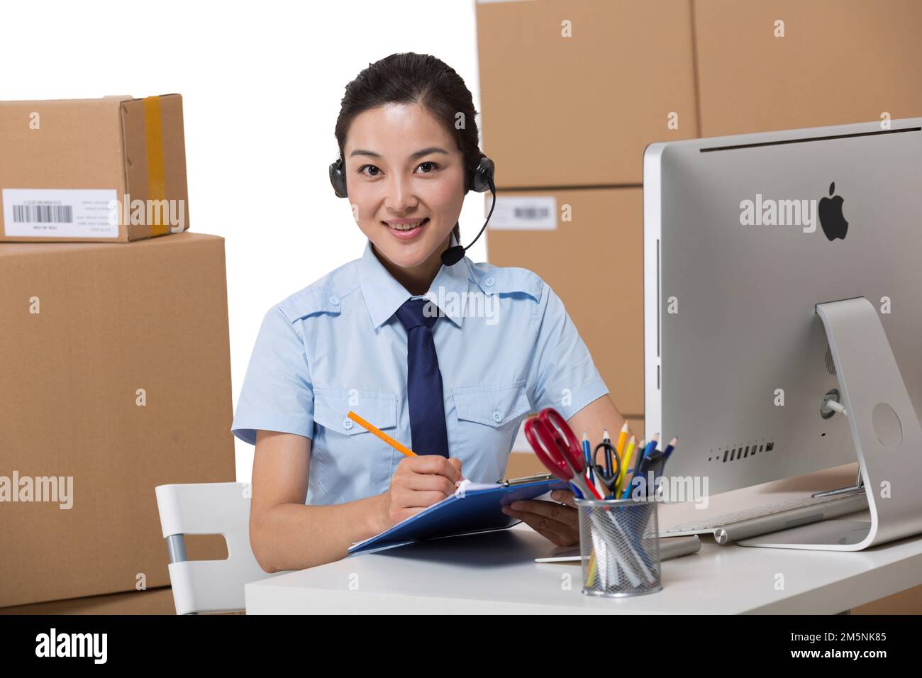 Logistics warehouse customer service staff Stock Photo Alamy