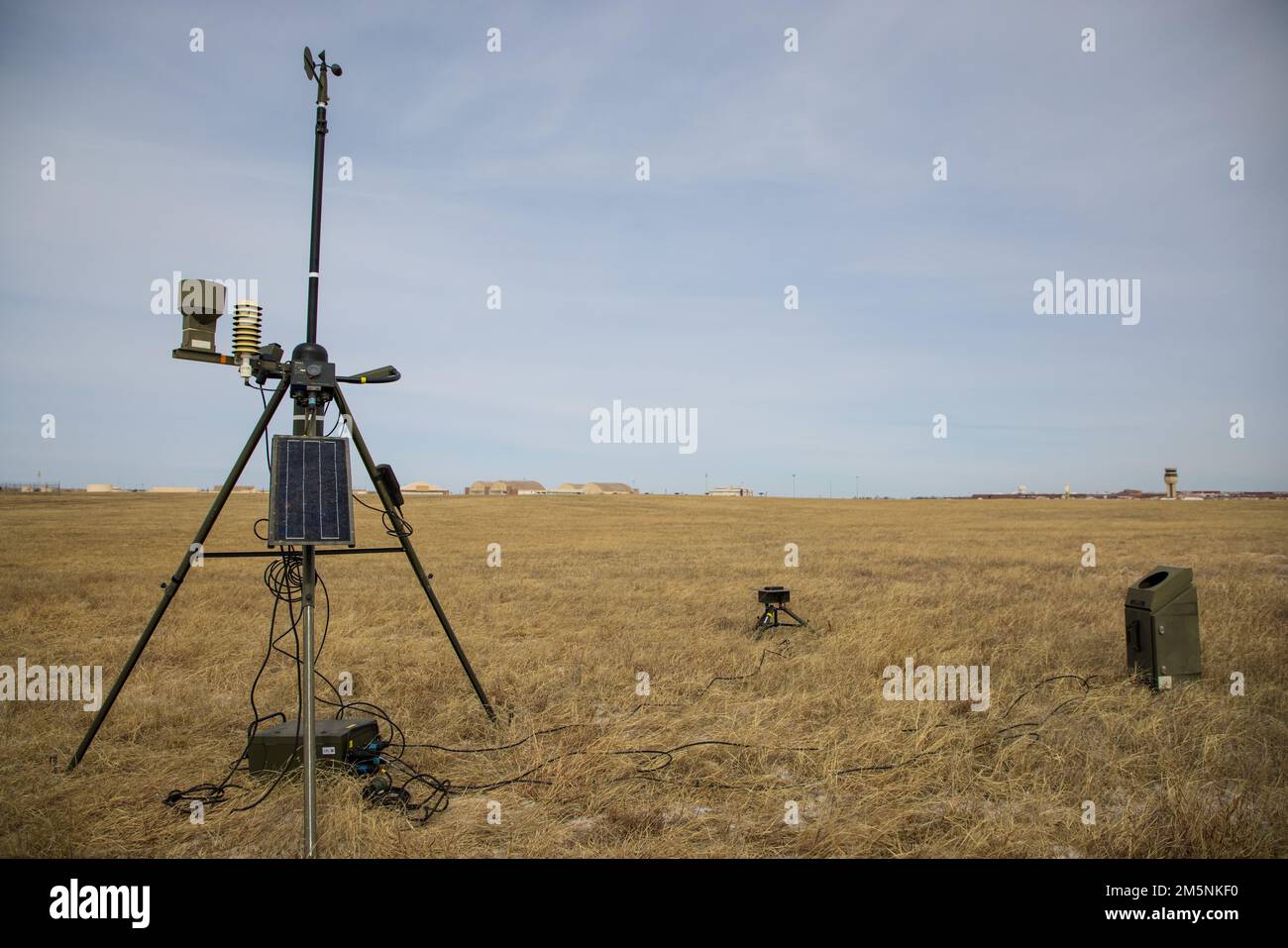 A TMQ53 tactical meteorological observation system sits fully