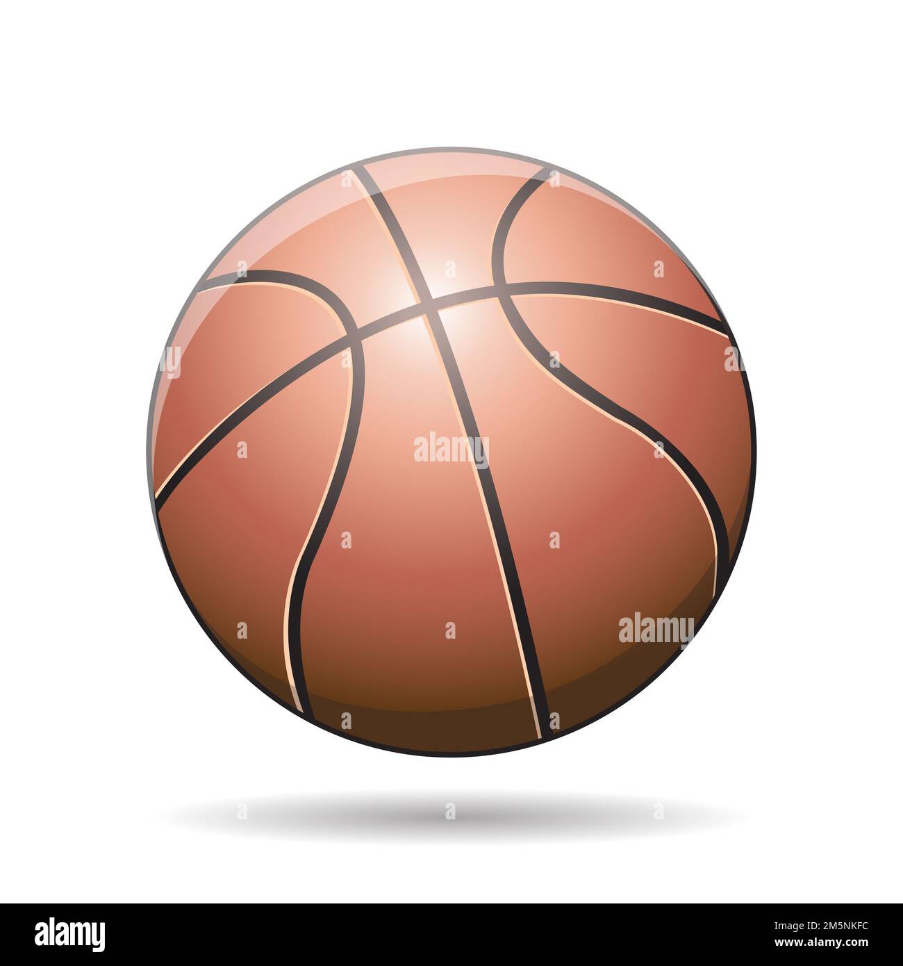 Illustration of a Glossy Basketball isolated on a White Background