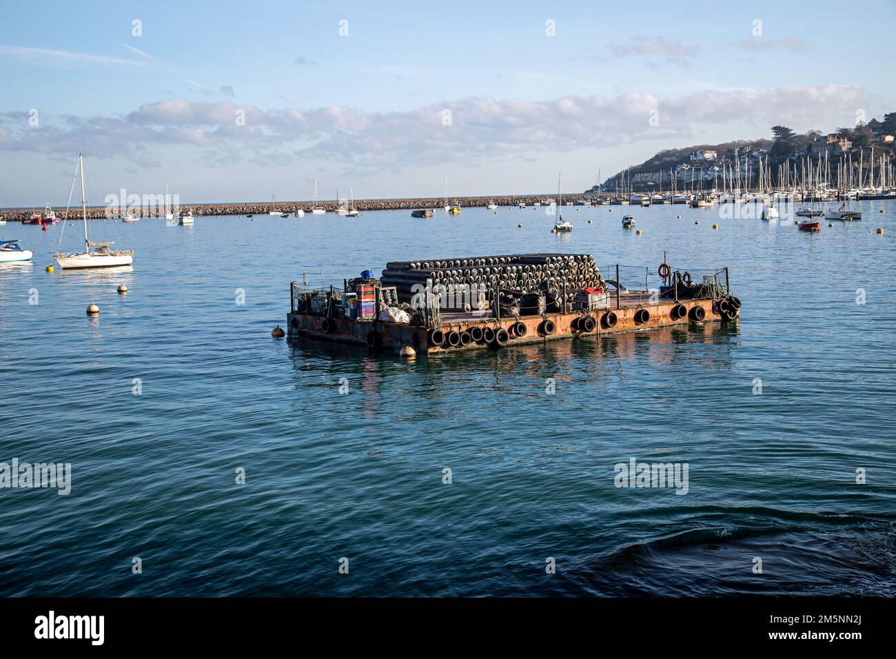 Floating pontoon Stock Photo