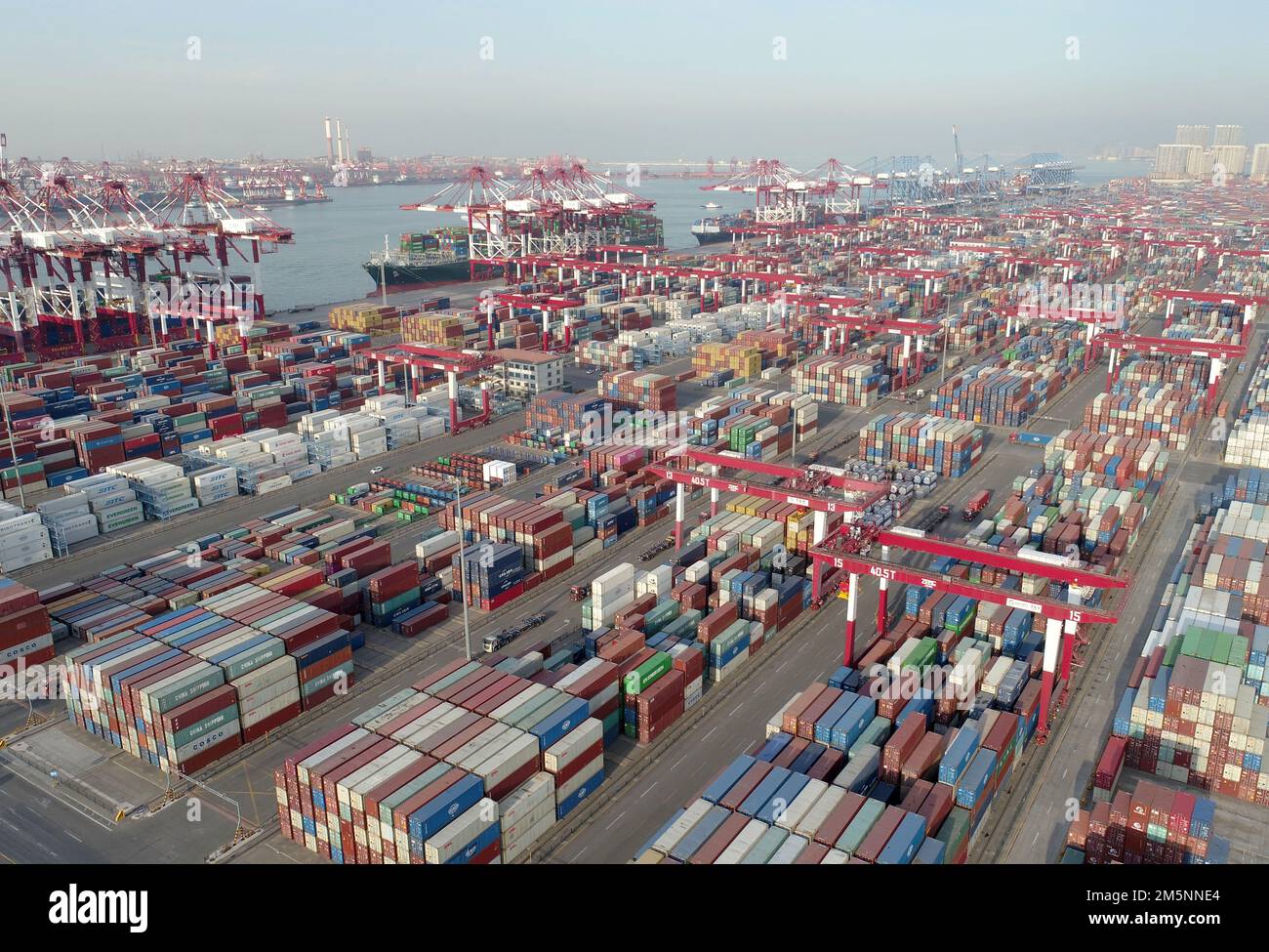 QINGDAO, CHINA - DECEMBER 30, 2022 - Aerial photo shows the site ...