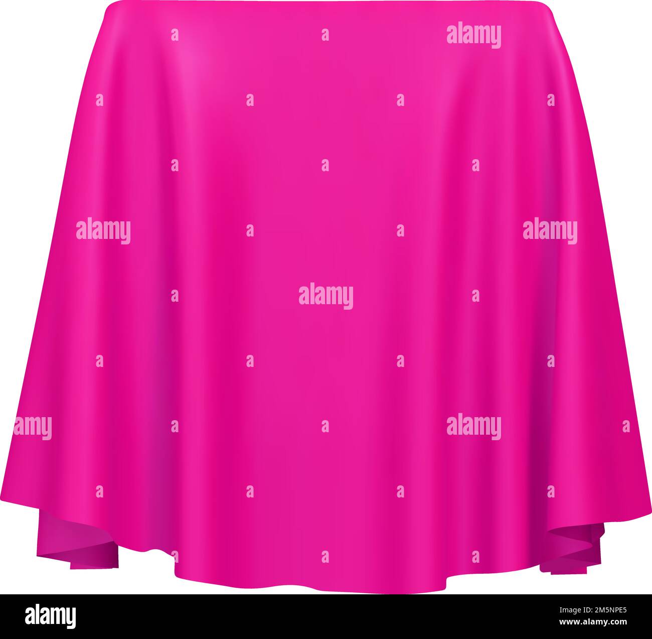 Pink fabric covering a cube or rectangular shape Stock Vector