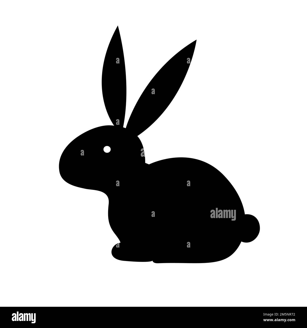 Black Rabbit Silhouette isolated on a White Background Stock Photo - Alamy