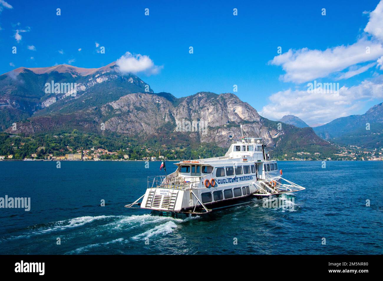 Ferry oats on Lake Como Italy Stock Photo