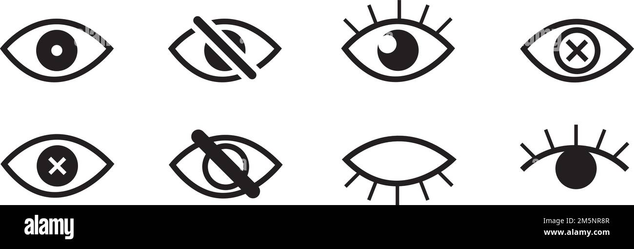A vector set of eye symbols on white background Stock Vector Image