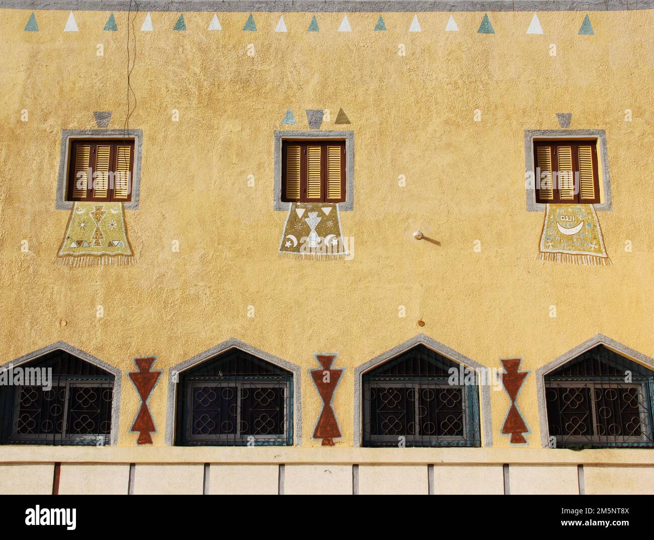 A Nubian Egyptian house in Aswan, Egypt Stock Photo