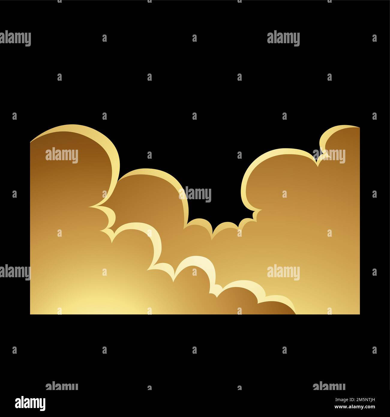 Golden Clouds on a Black Background Stock Photo - Alamy