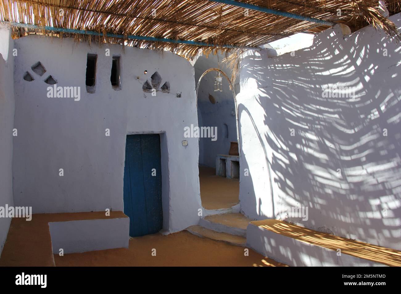 The interior of a simple Nubian house in Aswan, Egypt. Stock Photo