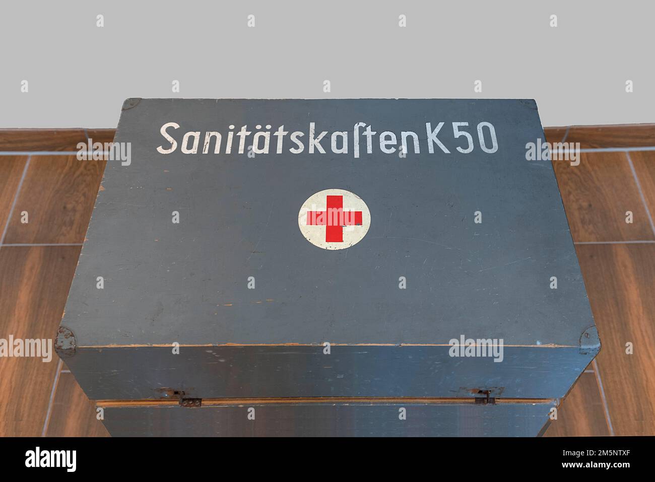 First aid case from 1961 by the DRK German Red Cross, Bavaria, Germany