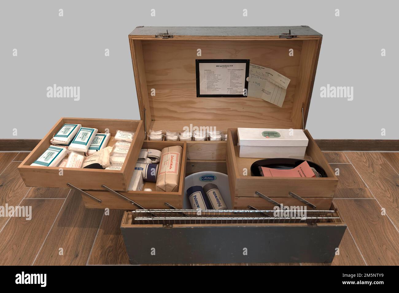 First aid case from 1961 by the DRK German Red Cross, Bavaria, Germany