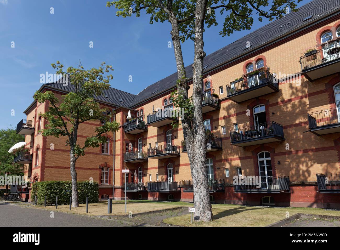 Residential complex, rental flats with balcony in renovated brick