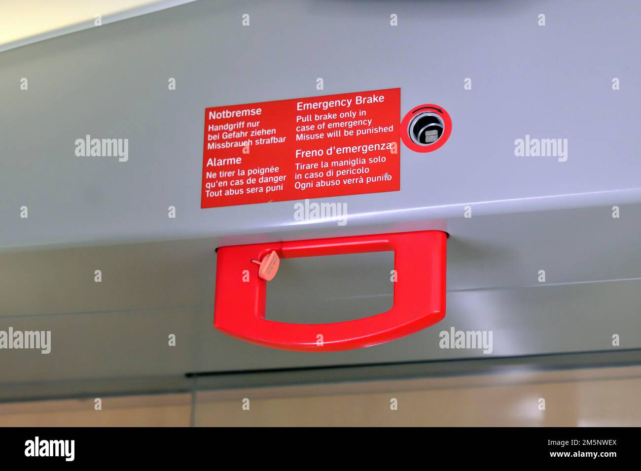 Emergency brake in the ICE, Bavaria, Germany Stock Photo Alamy