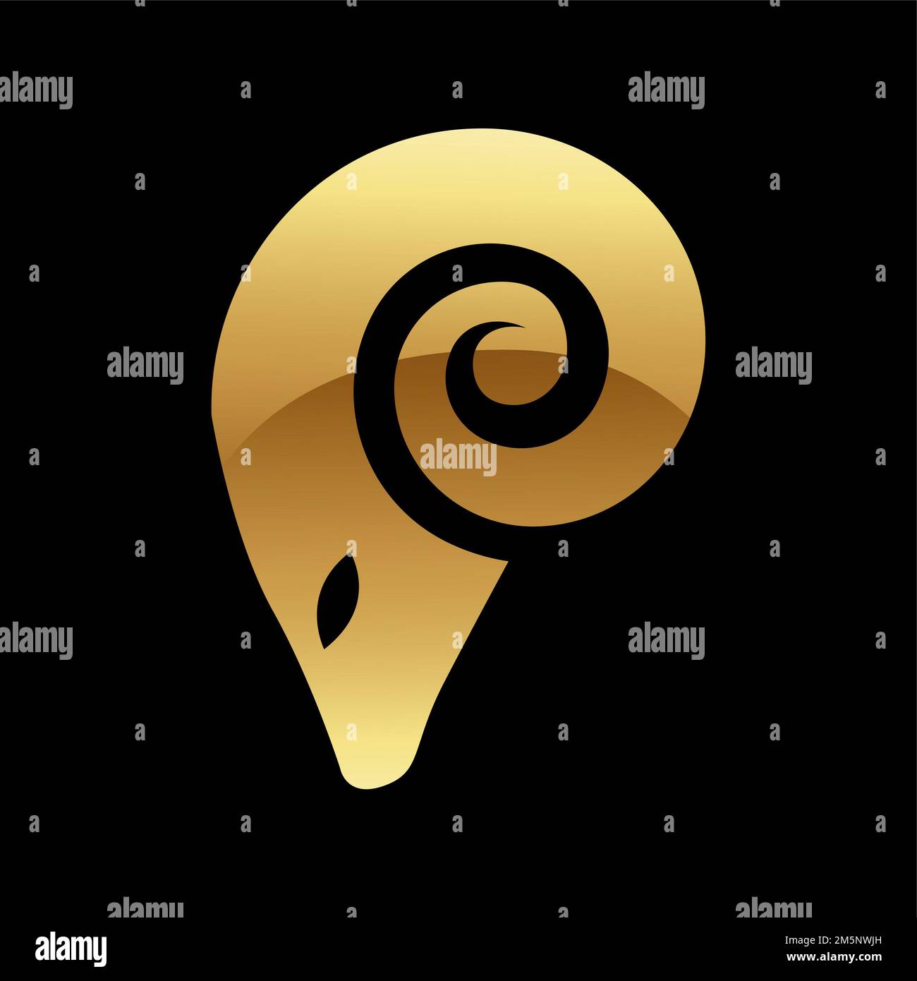 Golden Glossy Abstract Ram on a Black Background Stock Photo - Alamy