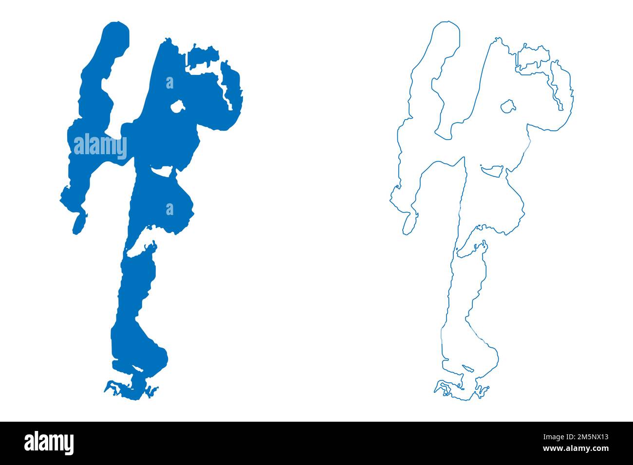 Lake St. Lucia (Africa, Republic of South Africa, RSA) map vector illustration, scribble sketch