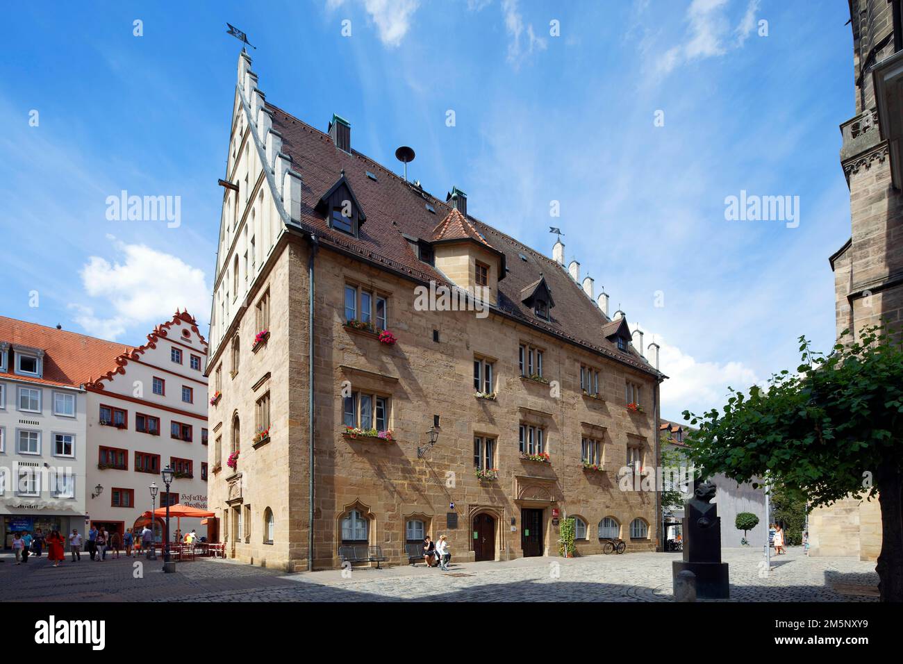 Town house, Gothic style, built in 1532 by master builder Sixtus Kornburger, Ansbach, Middle Franconia, Franconia, Bavaria, Germany Stock Photo