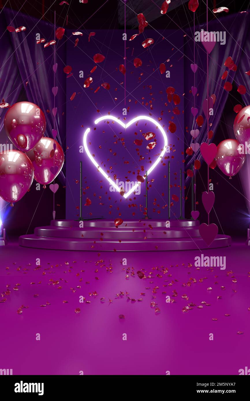 Aperturee Rose Floor Romantic Valentines Vibe Room Set Backdrop