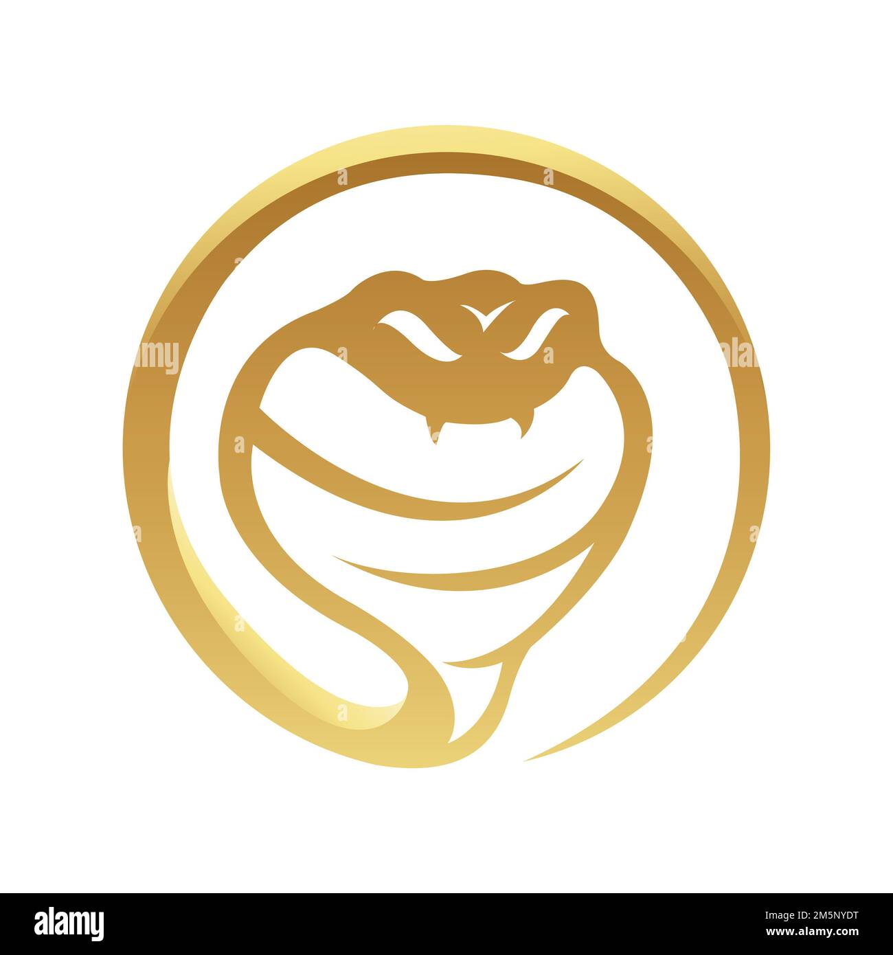 Golden Glossy Snake Icon on a White Background Stock Photo - Alamy