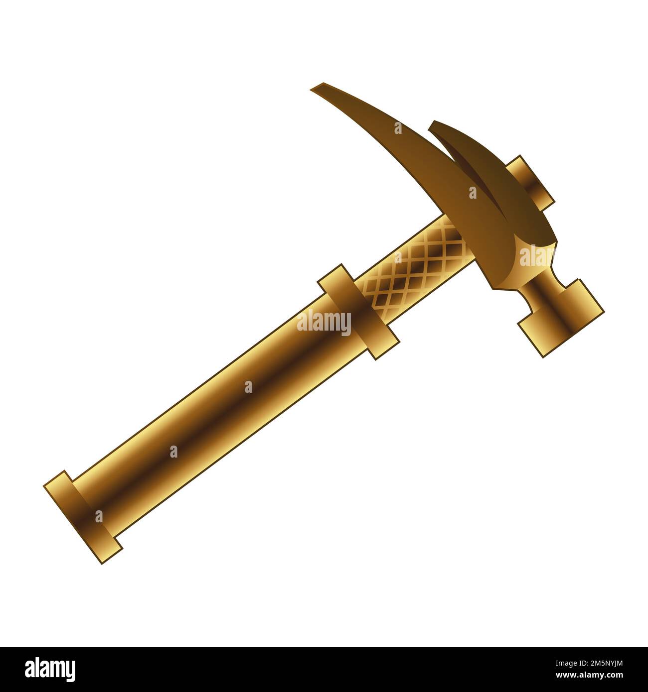 Golden Hammer on a White Background Stock Photo - Alamy