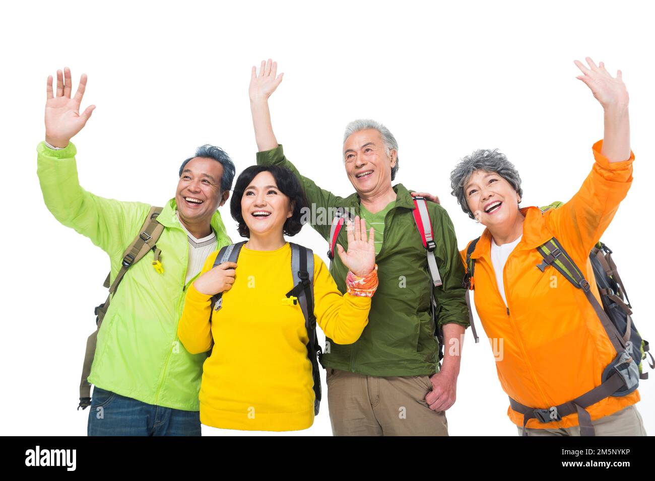 Happy smile to wave in the elderly Stock Photo