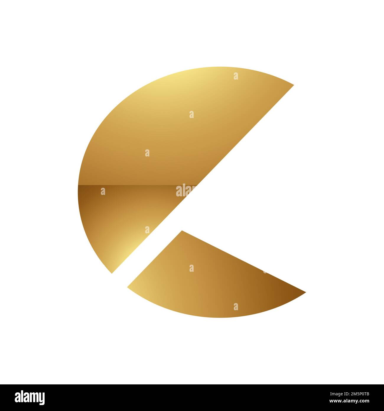 Golden Letter C Symbol on a White Background - Icon 9 Stock Photo - Alamy