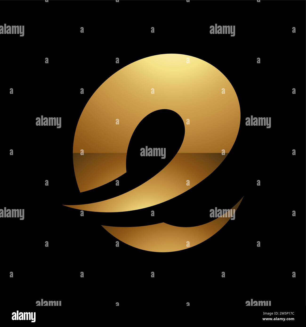 Golden Letter E Symbol on a Black Background - Icon 4 Stock Photo - Alamy