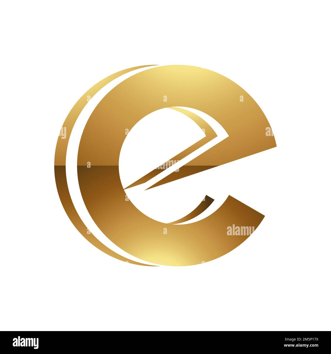 Golden Letter E Symbol on a White Background - Icon 3 Stock Photo - Alamy