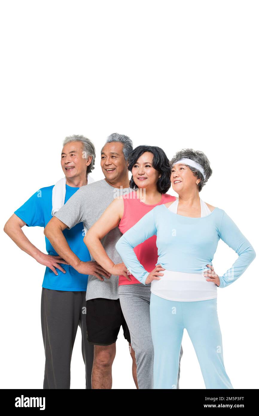 Exercise in the elderly Stock Photo