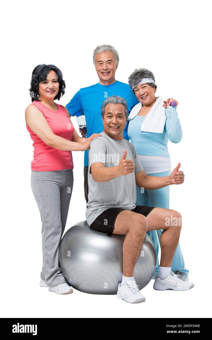 Exercise in the elderly Stock Photo