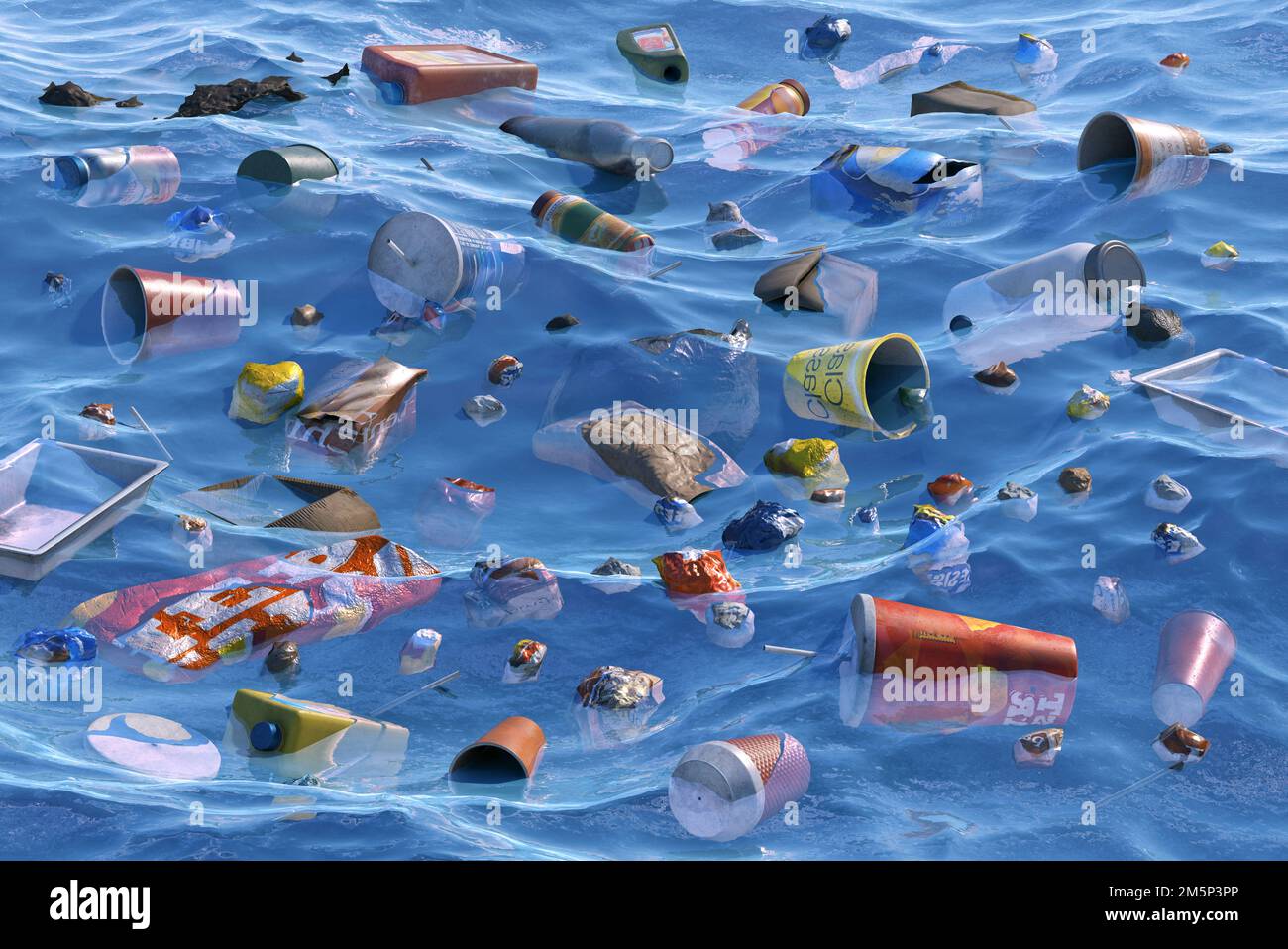 Ocean, sea water environmental pollution background. Bottles, plastic
