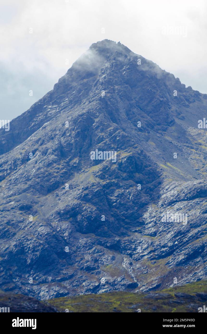 The peak of Sgurr nan Gillean (965m, centre) in the Cuillen ( Cullin ) on the Isle of Skye, Scotland, UK Stock Photo