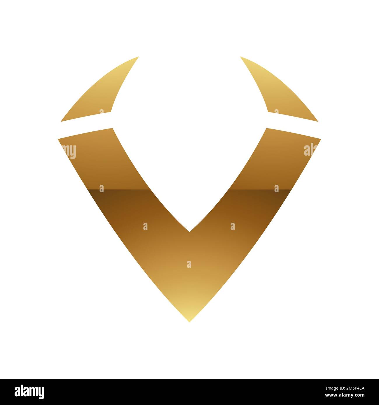 Golden Letter V Symbol on a White Background Icon 8 Stock Photo Alamy