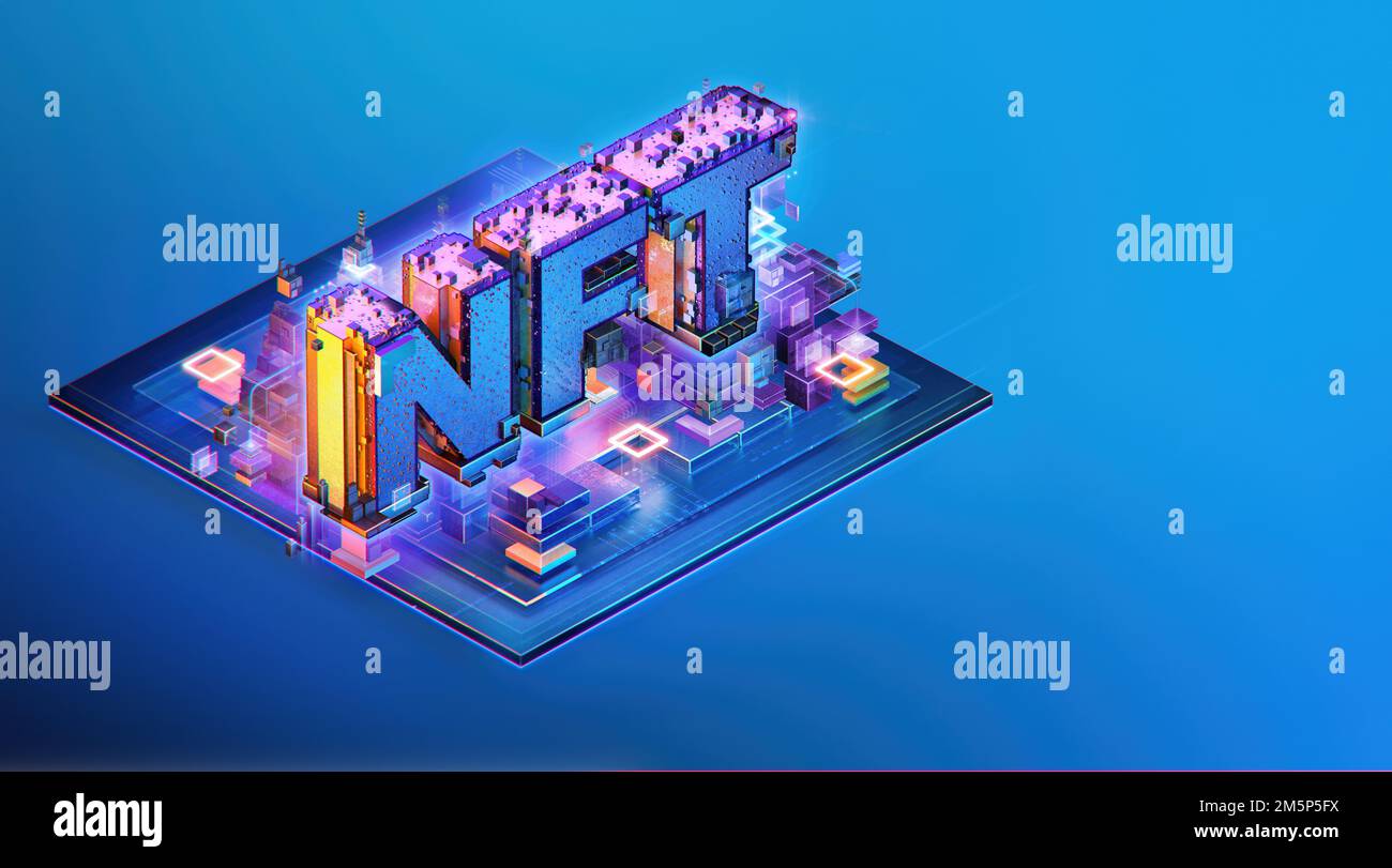 NFT Non-Fungible Token: crypto data unit, ethereum blockchain technology;  digital art files, games, collectibles, music unique creations. NFT non  fung Stock Photo - Alamy