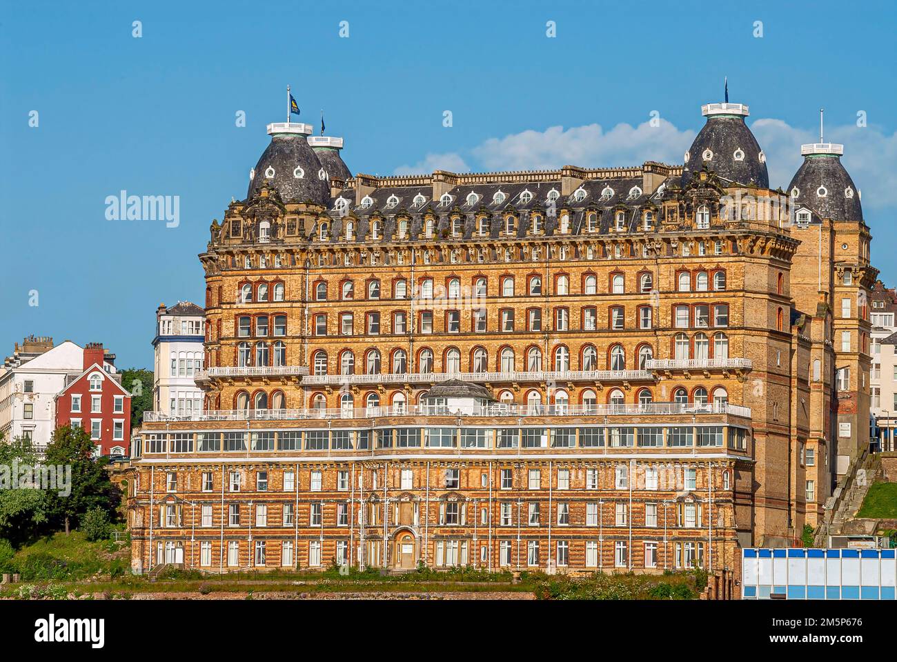 The Grand Hotel in Scarborough, England, overlooking the town's South Bay Stock Photo