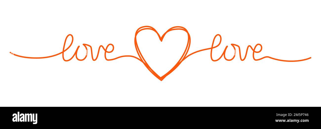 Doodle heart and word LOVE hand written scribble Stock Vector Image ...