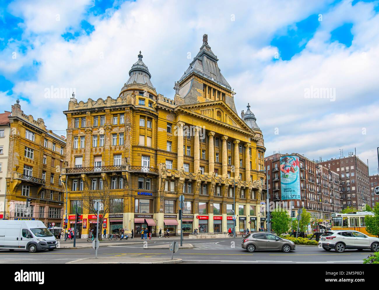 Budapest, Hungary. Front view of beautiful old building of Anker Palace in the city center Stock Photo
