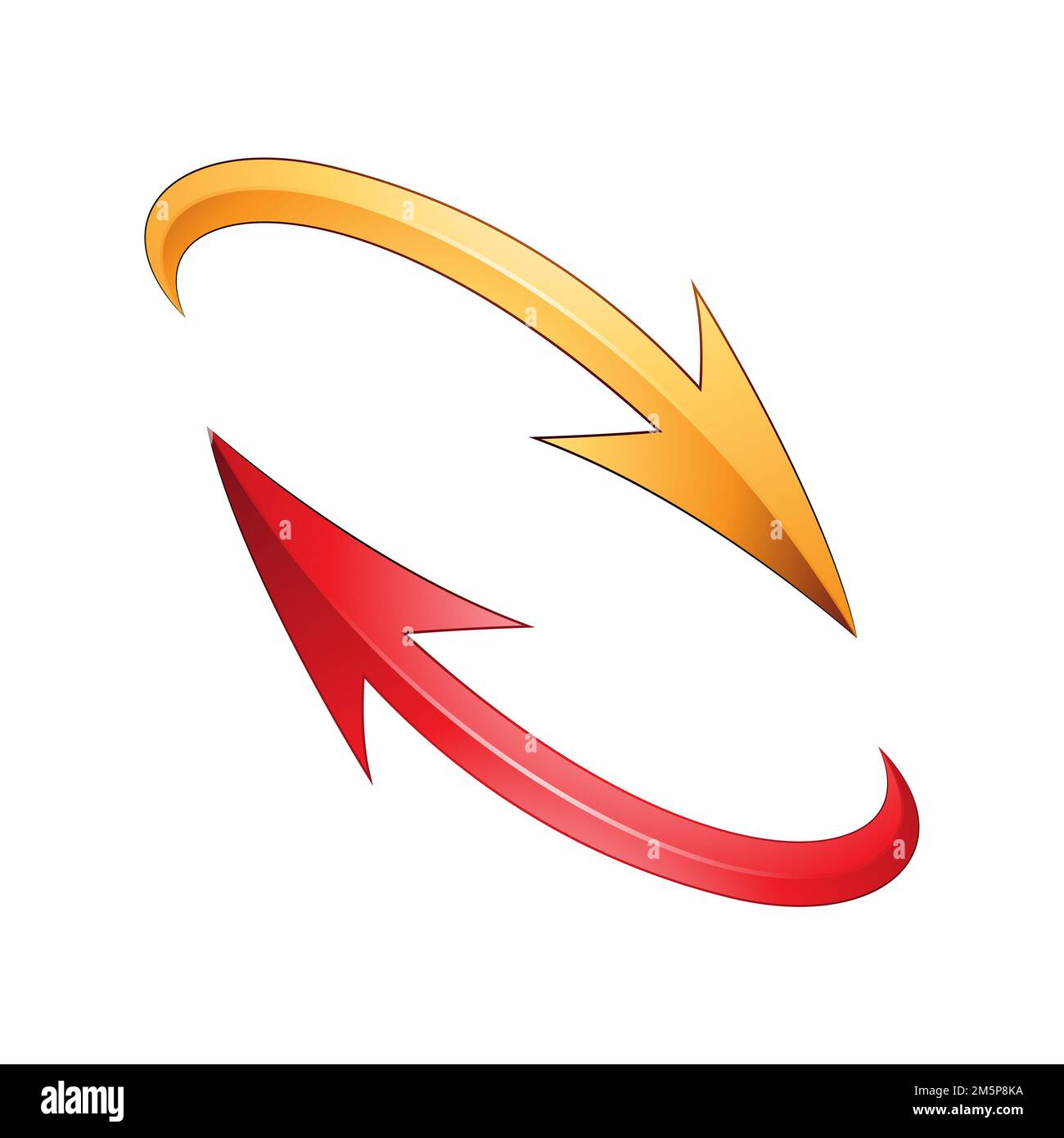 Illustration of Refresh or Recycle Arrows in Yellow and Red Colors ...
