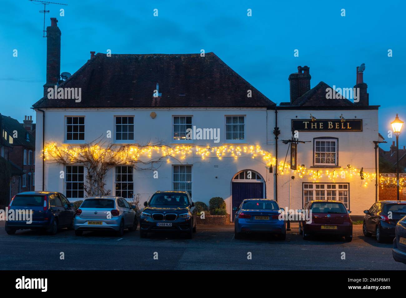 The Bell Inn in Odiham, a Hampshire village, England, UK, decorated