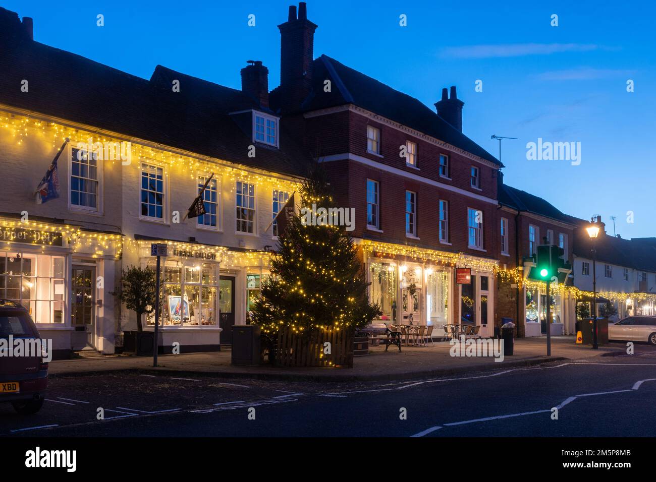 Odiham at Christmas, view of the Hampshire village with a Christmas