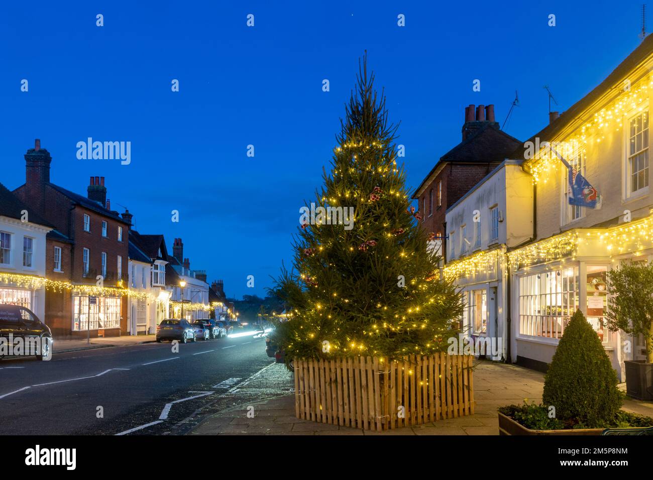 Odiham at Christmas, view of the Hampshire village with a Christmas