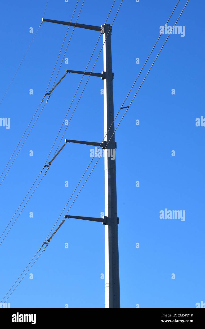 Texas Isolated High Power Electric Transmission Pole Stock Photo Alamy