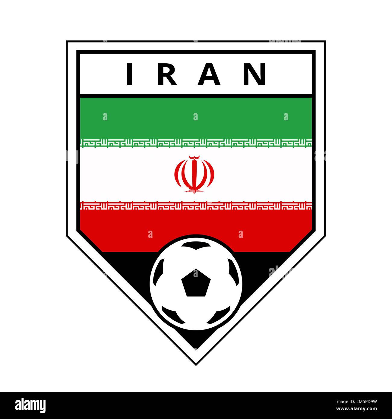Illustration of Iran Angled Team Badge for Football Tournament Stock ...