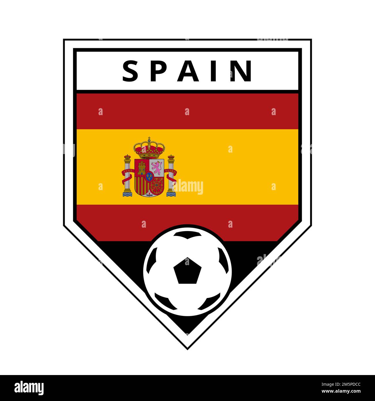 Illustration of Spain Angled Team Badge for Football Tournament Stock