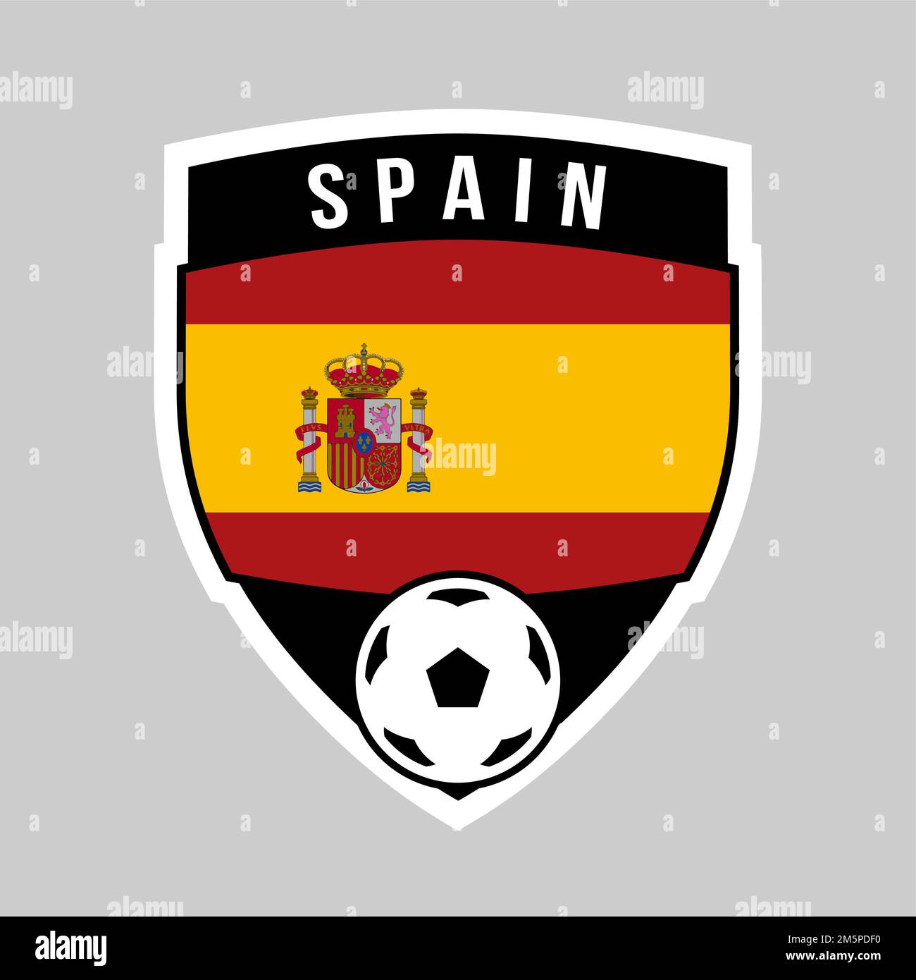 Illustration of Spain Shield Team Badge for Football Tournament Stock